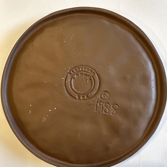 VINTAGE HARTSTONE 7" GINGERBREAD DESSERT PLATE MOLD POTTERY 1988 OHIO USA - Picture 5 of 6